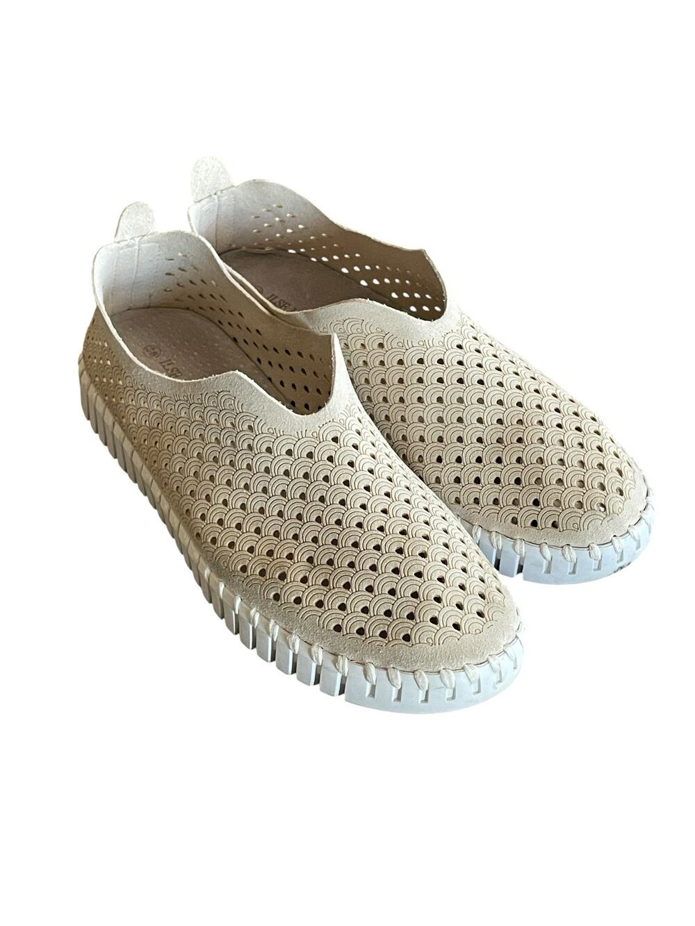 ILSE JACOBSEN HORNBAEK Size EU 38/7.5-8 Beige Slip-On Flats Comfort Shoes Women